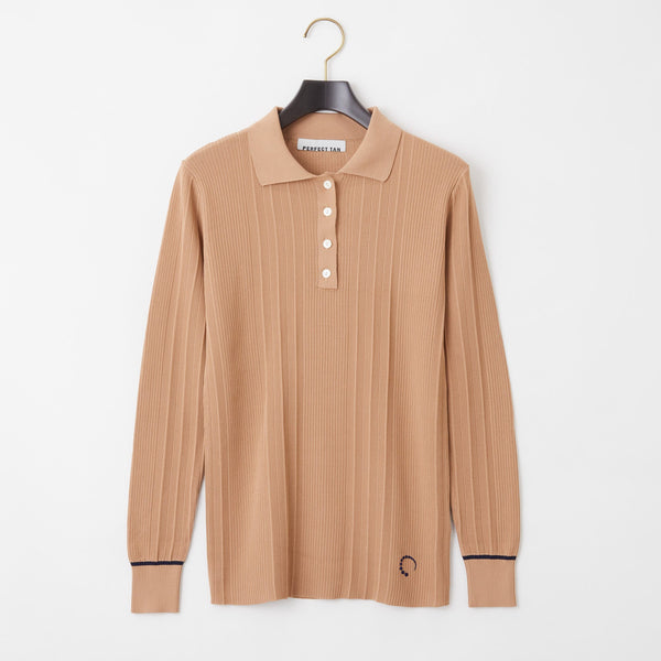 PERFECT TAN｜《SALE》ランダムリブポロ衿プルオーバー〈WOMENS〉