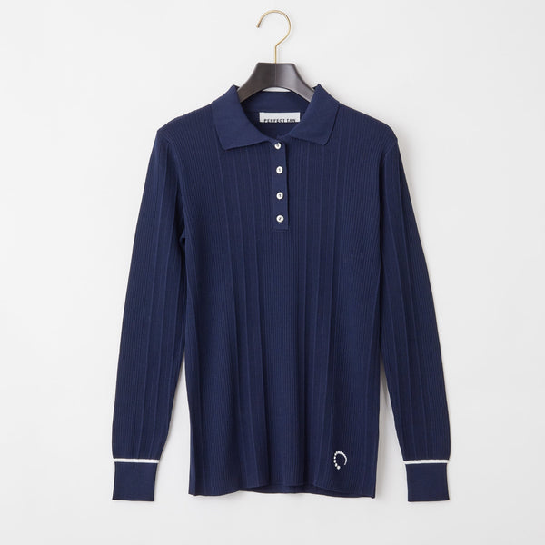 PERFECT TAN｜《SALE》ランダムリブポロ衿プルオーバー〈WOMENS〉