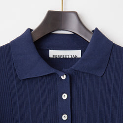 PERFECT TAN｜《SALE》ランダムリブポロ衿プルオーバー〈WOMENS〉