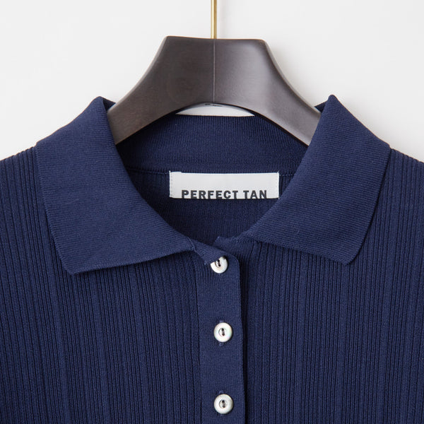 PERFECT TAN｜《SALE》ランダムリブポロ衿プルオーバー〈WOMENS〉