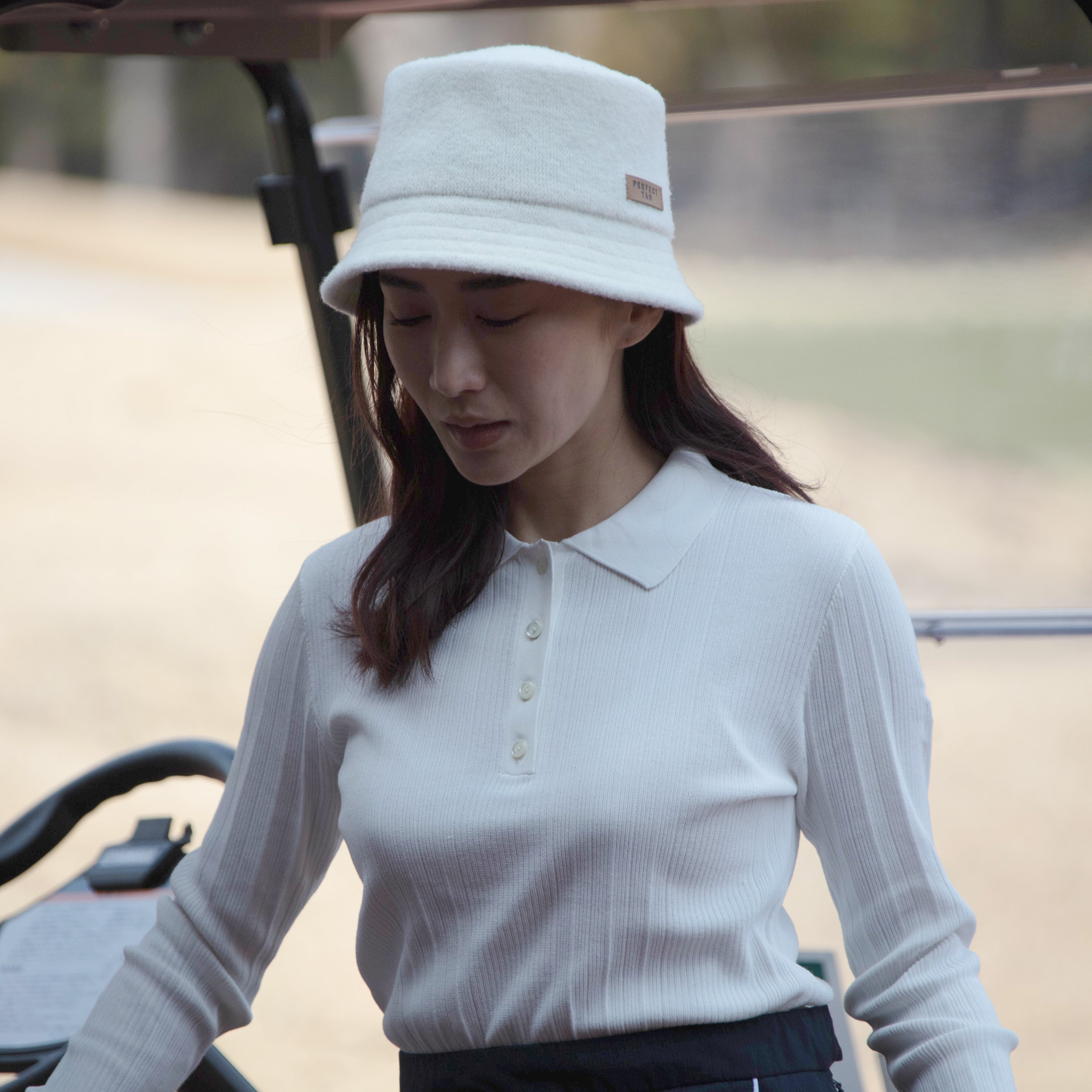 PERFECT TAN｜《SALE》ランダムリブポロ衿プルオーバー〈WOMENS〉