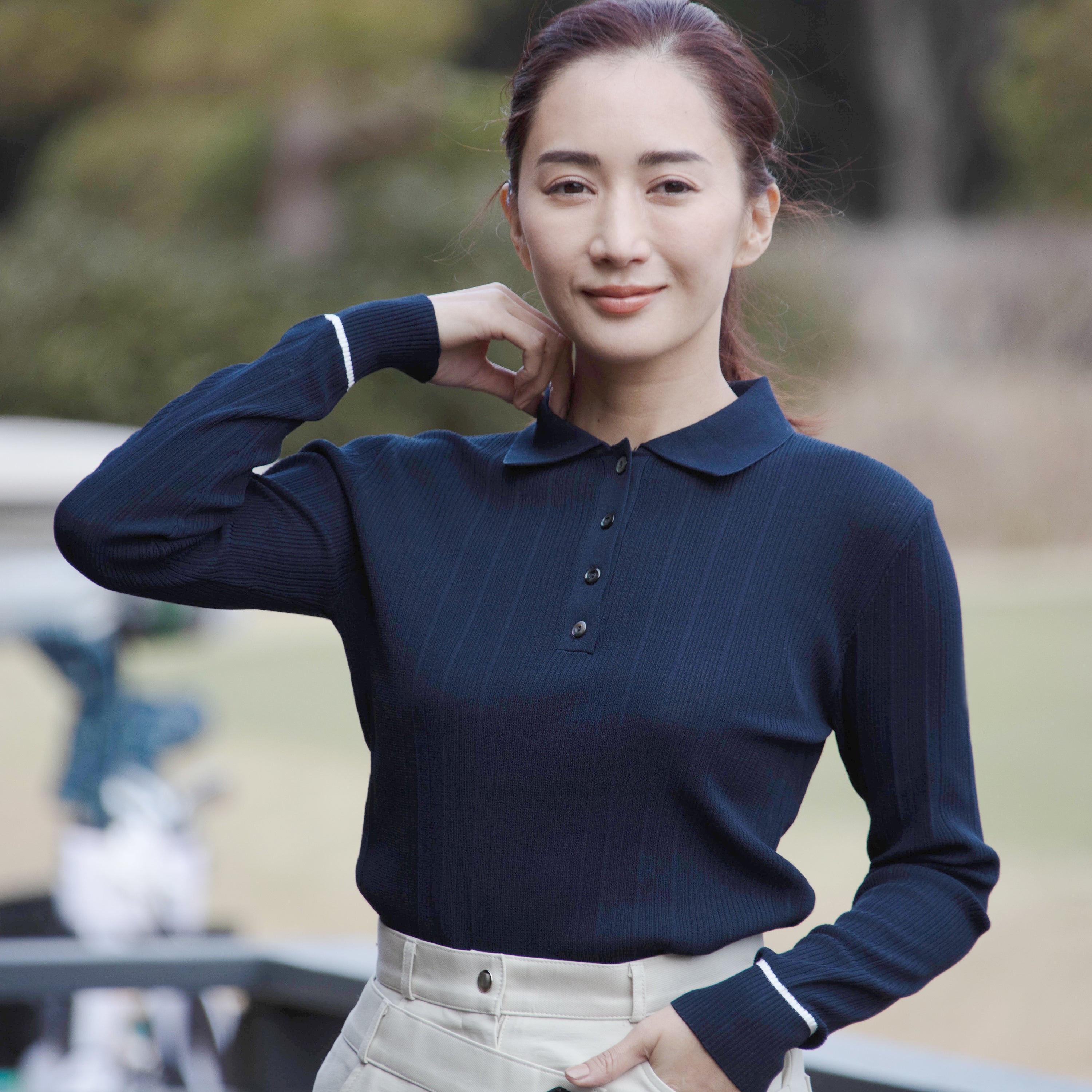 PERFECT TAN｜《SALE》ランダムリブポロ衿プルオーバー〈WOMENS〉