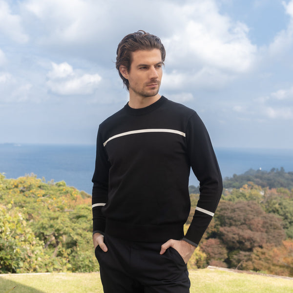 PERFECT TAN｜《SALE》ハリーストレッチ 12Gニット ライントップス〈MENS〉