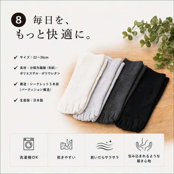 ami amie : 和紙パーティションソックス(22～26cm)/socks_02