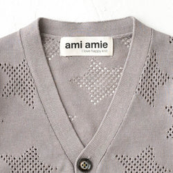 ami amie(OUTLET) : メッシュ編み星柄カーディガン/221005