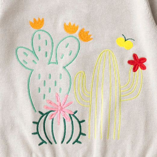 ami amie(OUTLET) :サボテン刺繍カーディガン/221008