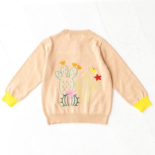ami amie(OUTLET) :サボテン刺繍カーディガン/221008