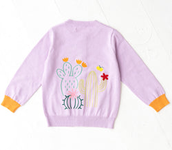ami amie(OUTLET) :サボテン刺繍カーディガン/221008