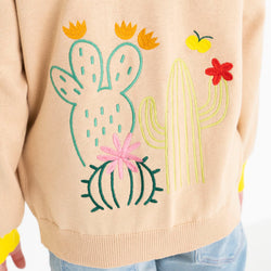 ami amie(OUTLET) :サボテン刺繍カーディガン/221008