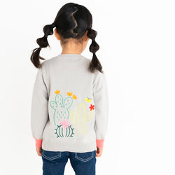 ami amie(OUTLET) :サボテン刺繍カーディガン/221008