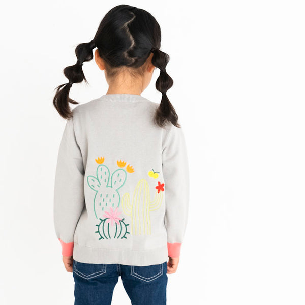 ami amie(OUTLET) :サボテン刺繍カーディガン/221008