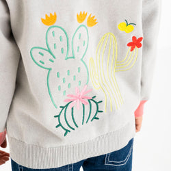 ami amie(OUTLET) :サボテン刺繍カーディガン/221008