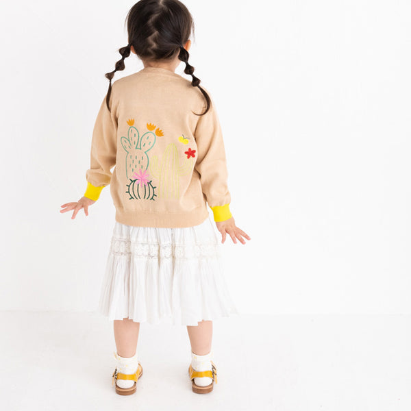 ami amie(OUTLET) :サボテン刺繍カーディガン/221008
