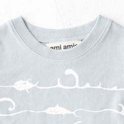 ami amie(OUTLET) : 深海魚ボーダー和紙Tシャツ/221015