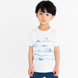 ami amie(OUTLET) : 深海魚ボーダー和紙Tシャツ/221015