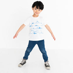 ami amie(OUTLET) : 深海魚ボーダー和紙Tシャツ/221015