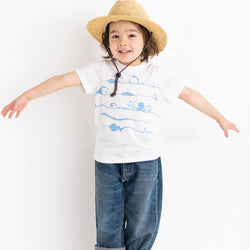 ami amie(OUTLET) : 深海魚ボーダー和紙Tシャツ/221015