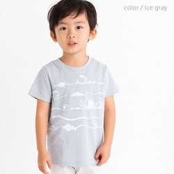 ami amie(OUTLET) : 深海魚ボーダー和紙Tシャツ/221015