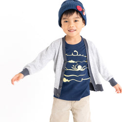 ami amie(OUTLET) : 深海魚ボーダー和紙Tシャツ/221015