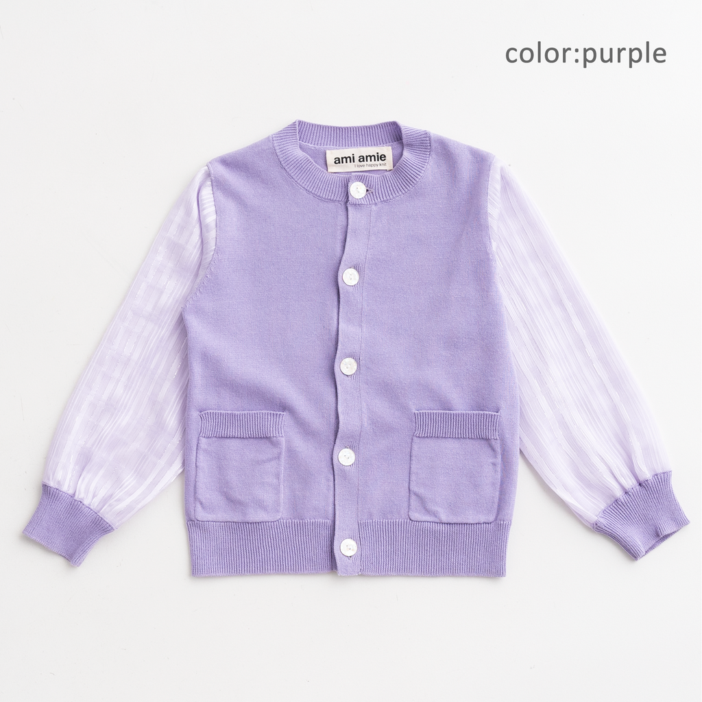 ami amie(OUTLET) : シフォン袖カーディガン/231004