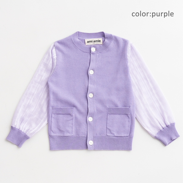 ami amie(OUTLET) : シフォン袖カーディガン/231004