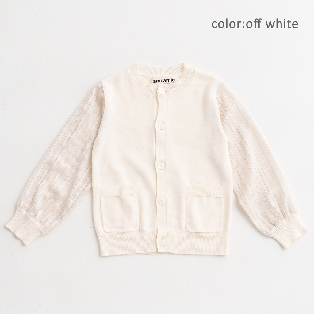 ami amie(OUTLET) : シフォン袖カーディガン/231004
