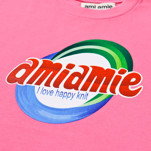 ami amie(OUTLET) : ランドリーロゴTシャツ/231014