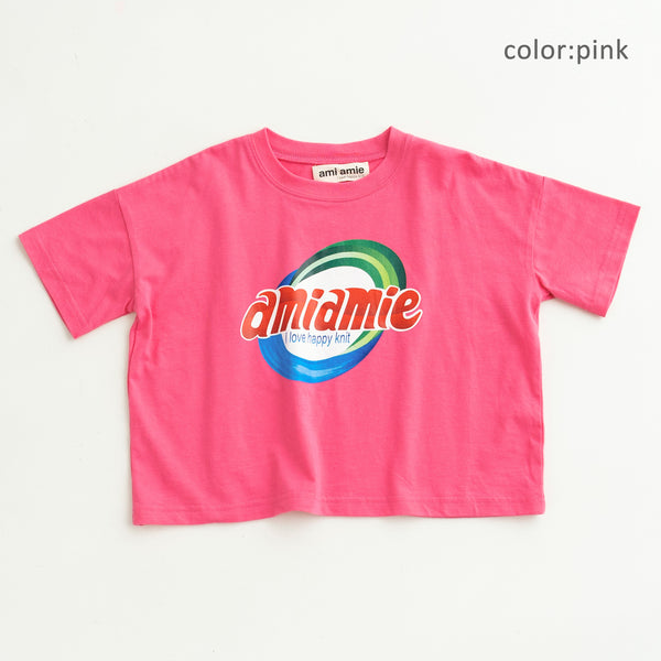 ami amie(OUTLET) : ランドリーロゴTシャツ/231014