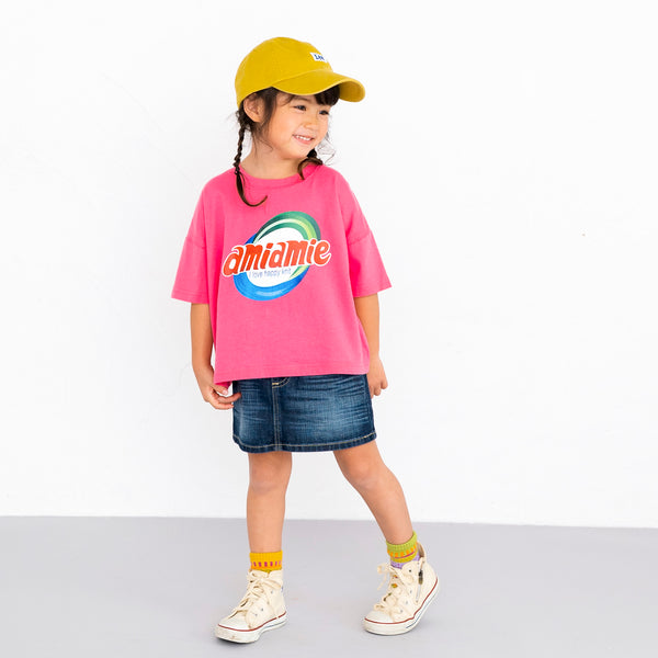 ami amie(OUTLET) : ランドリーロゴTシャツ/231014