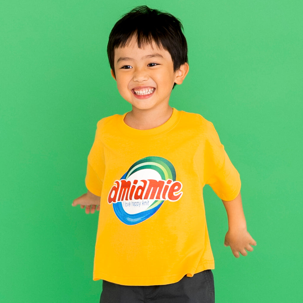 ami amie(OUTLET) : ランドリーロゴTシャツ/231014