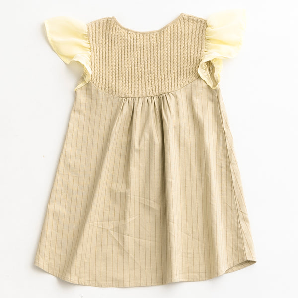ami amie(OUTLET) : シフォンフリル袖ケーブルニットトップ切替ワンピース/231023