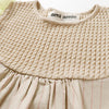 ami amie(OUTLET) : シフォンフリル袖ケーブルニットトップ切替ワンピース/231023