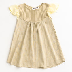 ami amie(OUTLET) : シフォンフリル袖ケーブルニットトップ切替ワンピース/231023