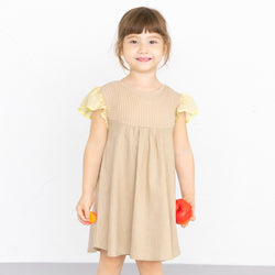 ami amie(OUTLET) : シフォンフリル袖ケーブルニットトップ切替ワンピース/231023