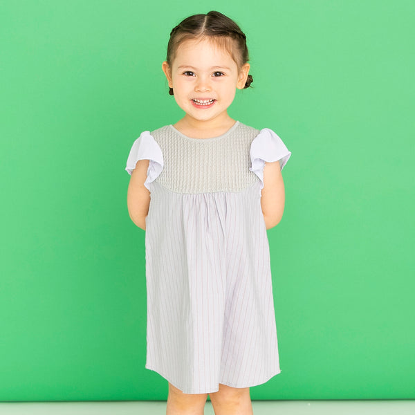 ami amie(OUTLET) : シフォンフリル袖ケーブルニットトップ切替ワンピース/231023