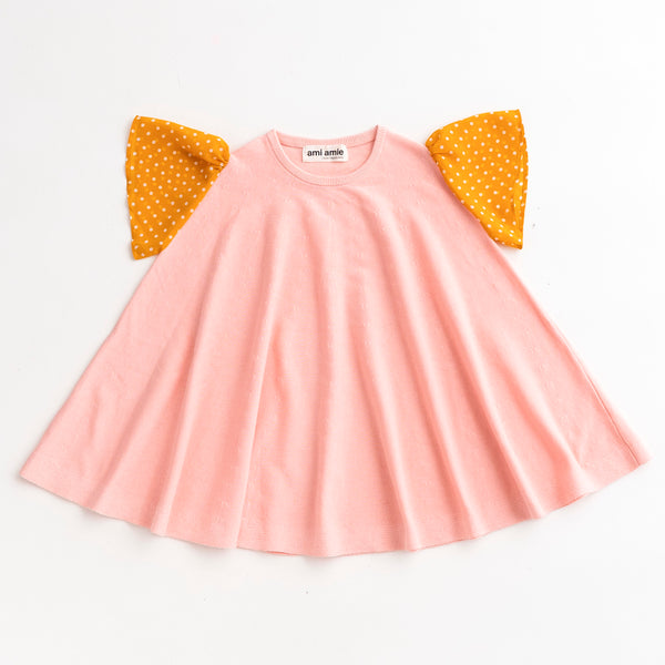 ami amie(OUTLET) : ドットシフォン袖Aラインワンピース/231024