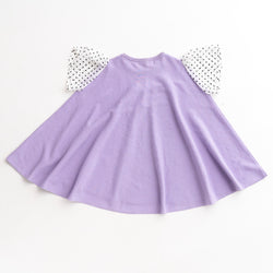ami amie(OUTLET) : ドットシフォン袖Aラインワンピース/231024