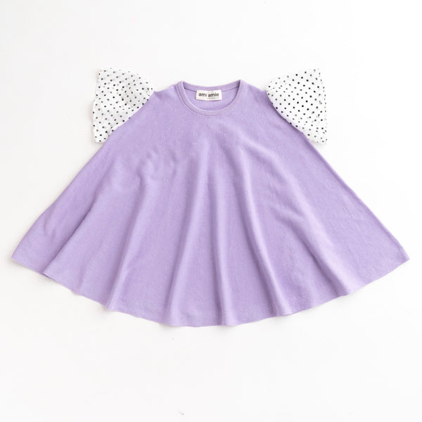 ami amie(OUTLET) : ドットシフォン袖Aラインワンピース/231024