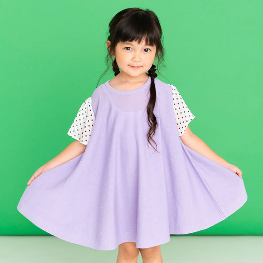 ami amie(OUTLET) : ドットシフォン袖Aラインワンピース/231024