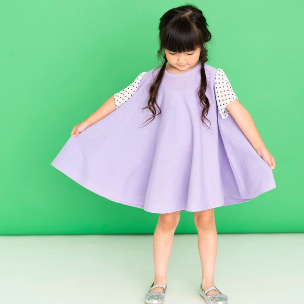 ami amie(OUTLET) : ドットシフォン袖Aラインワンピース/231024