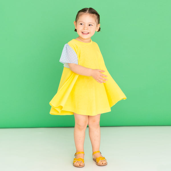 ami amie(OUTLET) : ドットシフォン袖Aラインワンピース/231024