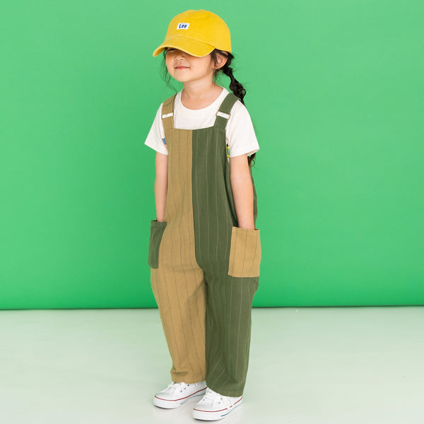 ami amie(OUTLET) : カラー切替ストライプサロペット/231025