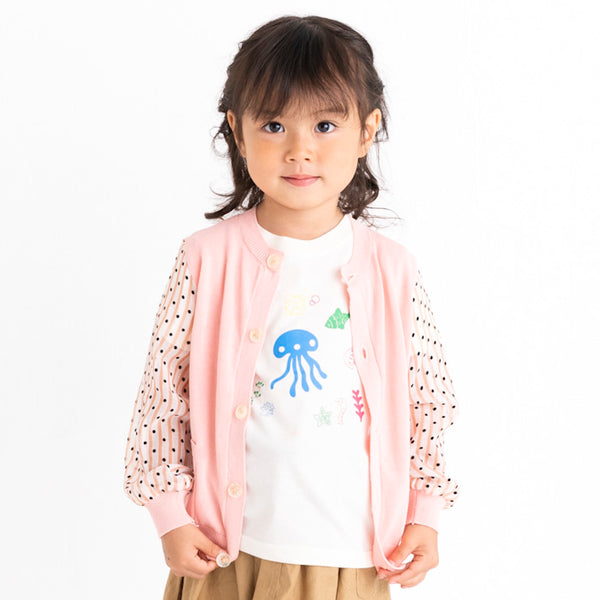 ami amie(OUTLET) : シフォン袖カーディガン/221009